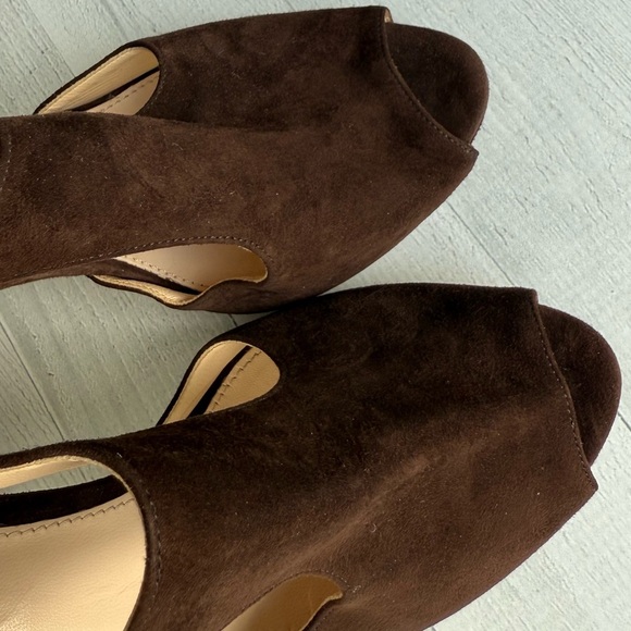Prada Brown Suede Cut Out Heels Size 39.5/9.5 - Picture 9 of 9